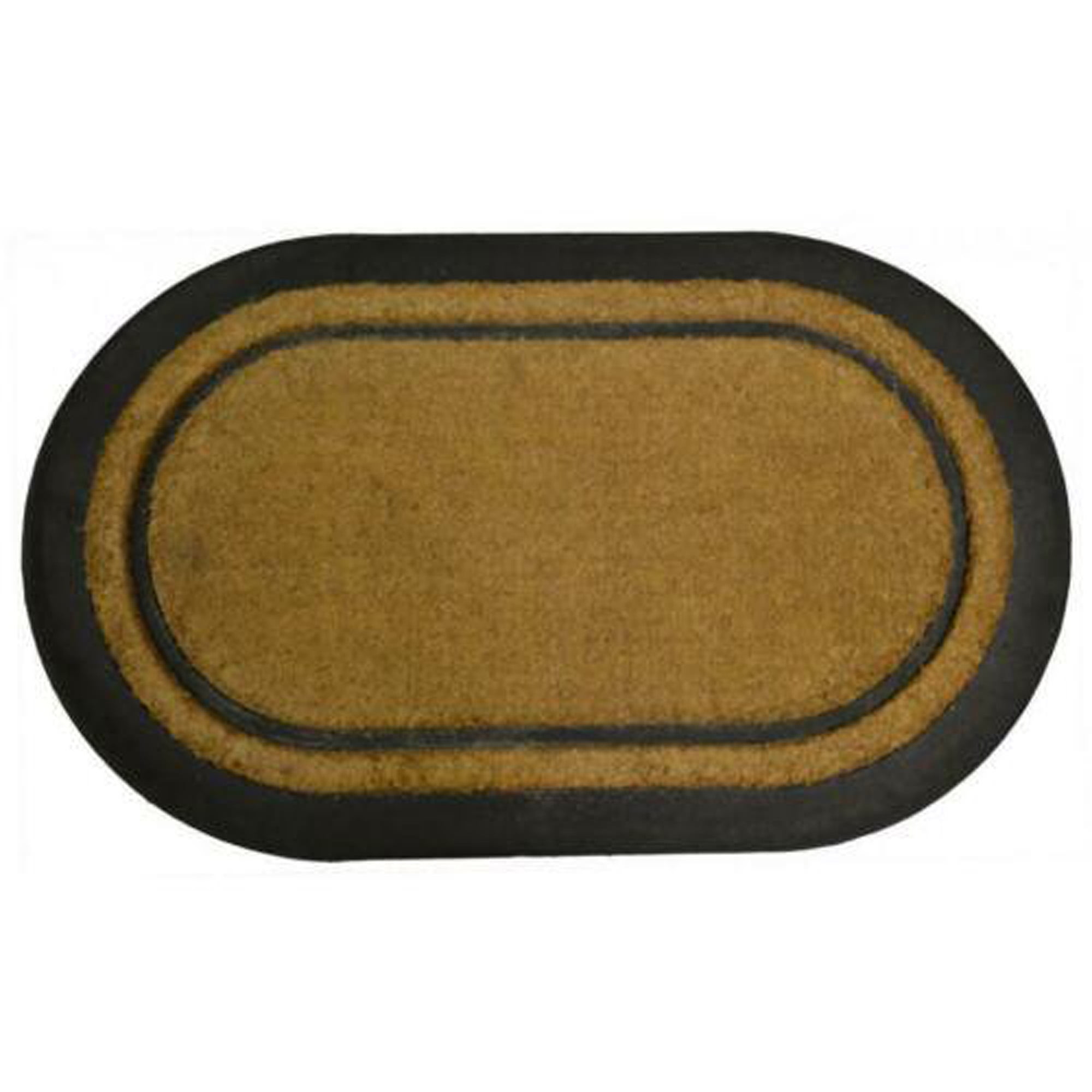 36" Brown and Black Oval York Oval Coir Door Mat