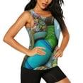 thumbnail image 2 of Xecao Easter Egg1 print women's scoop neck, loose-fit workout tank tops for the gym., 2 of 9