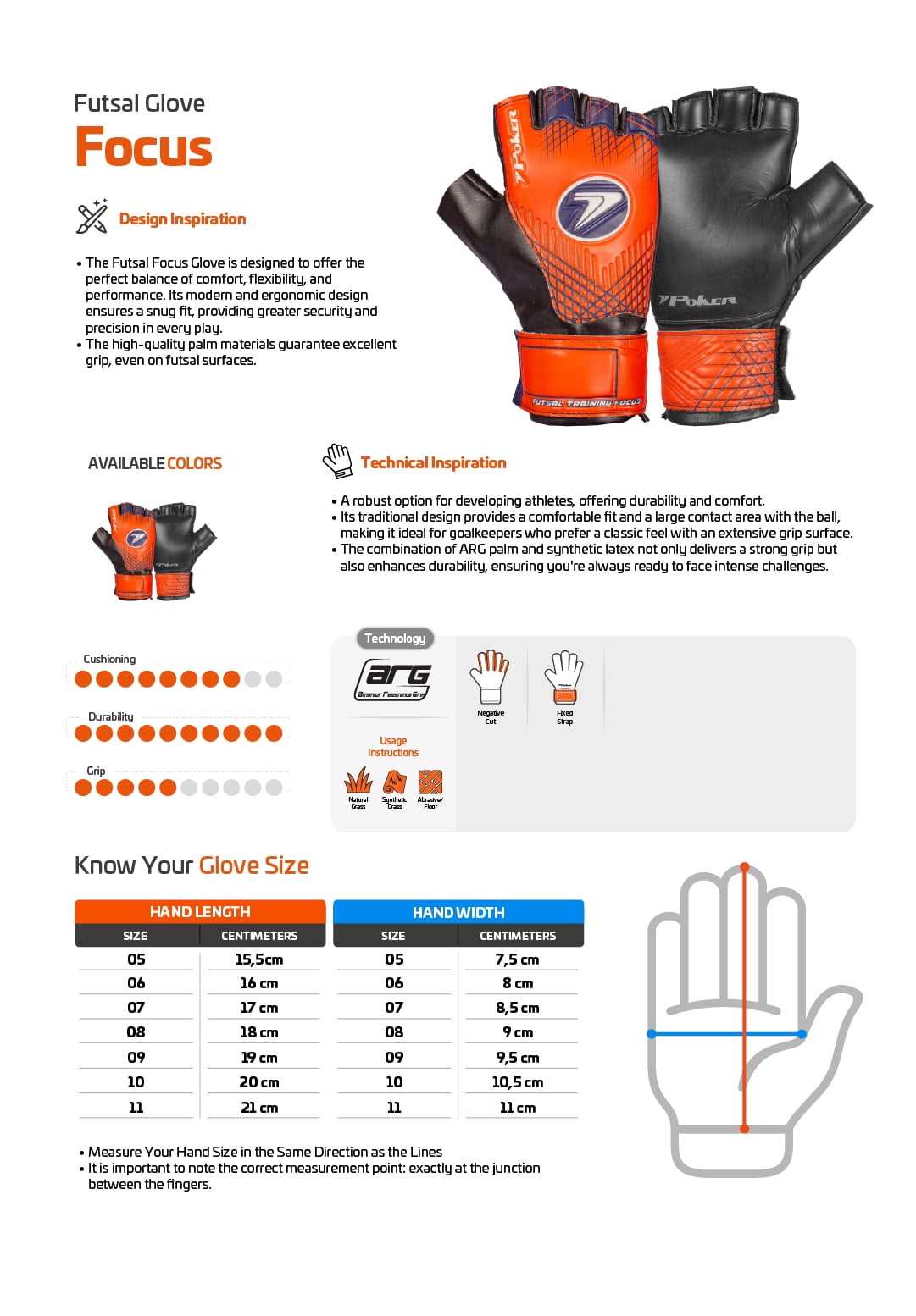 Training Futsal Glove Poker Focus - Brazilian Brand