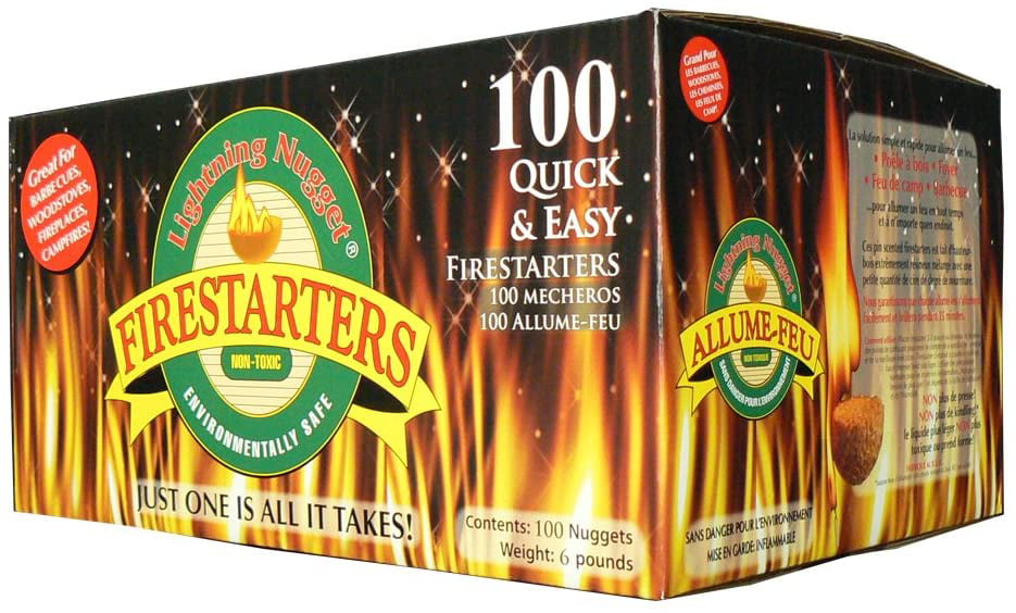 Lightning Nuggets N100SEB Super Economy Box Fire Starter 100 1 Pack Tan Count