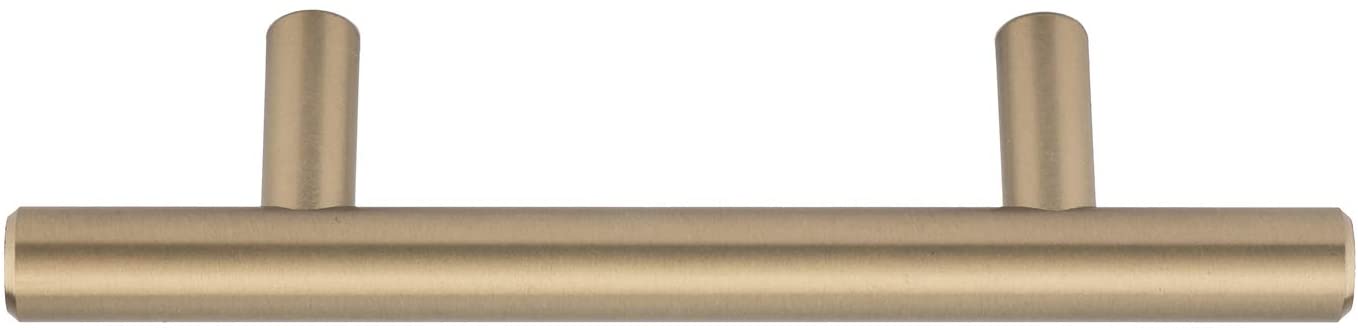 Zoizocp Euro Bar Cabinet Handle (1/2-inch Diameter), 5.38-inch Length (3-inch Hole Center), Golden Champagne, 10-pack - image 4 of 5