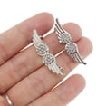 thumbnail image 3 of Unique Bargains 1 Pair Shoelace Charms Rhinestone Wings Fashion Shoe Accessories Silver Tone, 3 of 5