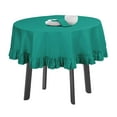 thumbnail image 1 of Vargottam Cotton Table Linens Ruffle Tablecloth, Round Table Cover Protector Solid Tablecloth, Farmhouse Tabletop Washable, Sea Green-64 Inches Diameter, 1 of 9