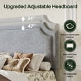 thumbnail image 5 of Amolife King Bed Frame, Upholstered Platform Bed with Streamlined Adjustable Headboard, No Box Spring Required, Grey, Chenille Fabric, 5 of 12