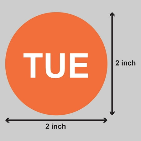 Deal of the Day - Round Tuesday Stickers (2 inch, 300 Stickers per Roll, Orange) for Inventory or Shipping