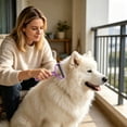 thumbnail image 4 of FEOLGEHLY Double Sided Pet Dematting Comb for Long Hair Dogs and Cats, Undercoat Rake with Stainless Steel Blades, Safe Deshedding and Detangling Pet Brush for Grooming (Purple), 4 of 8