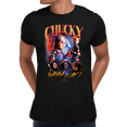 thumbnail image 2 of Chucky Wanna Play Collage Unisex Adult Short Sleeve T-Shirt (Black, S-2XL), 2 of 3