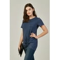 thumbnail image 2 of DEVOPS 2 Pack Women's Casual Shirts Short Sleeve Tops Daily Tunics (Medium, Navy Blue/White), 2 of 7