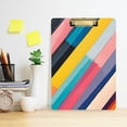 thumbnail image 2 of FORMRS Acrylic Clipboard with Low Profile Clip Standard A4 Letter Size, 12.5" x 9", Color Striped, 2 of 8