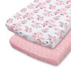 The Peanutshell Microfiber Soft Fits Standard Changing Pad Diaper Changing Pad Cover, 2 Pack, Pink Gray White