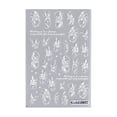 Eisoary Embossed Nails Art Stickers Creative Engraved White Butterfly