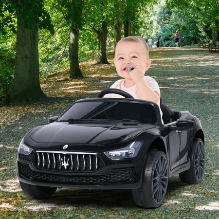 

2V Kids Ride On Car Electric Vehicle with Remote Control MP3 USB Music Horn LED Lights Openable Doors Black