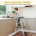 thumbnail image 4 of HBTower Kids Step Stool, 2-Step Toddler Tower with Safety Rail, Gray, 4 of 10