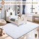 thumbnail image 5 of Alfombra BENRON de felpa blanca, 122 x 183 cm, suave y lavable, 5 of 7