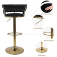 thumbnail image 5 of S-HOME Set of 2 Adjustable Velvet Bar Stools with Back and Arm, Swivel Chairs with Gold Metal Legs for Modern Homes, 5 of 12