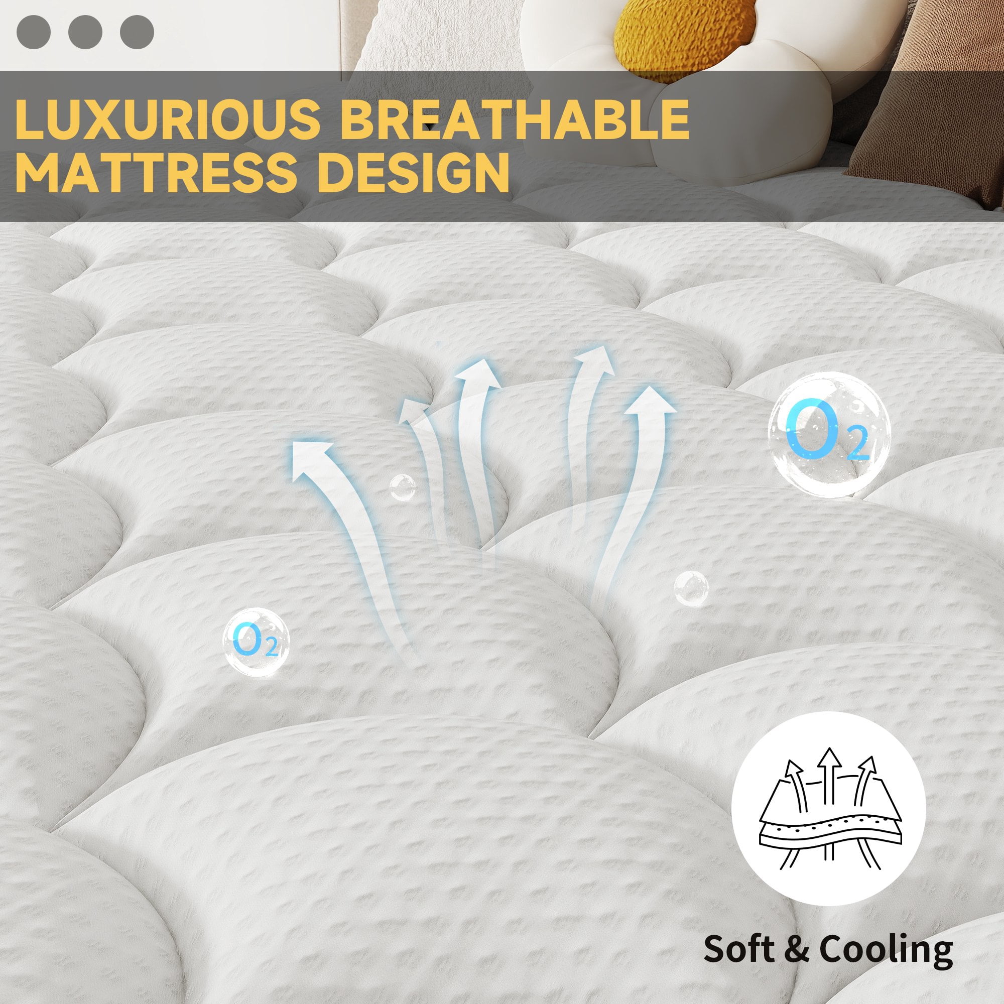 OPV 12 inch King Size Medium Firm Hybrid Mattress,High Density Foam Layer, Individually Pocketed Springs, Gel Design, Boxed Memory Foam Mattress, Hypoallergenic Material，Motion Isolation Feature