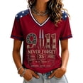 thumbnail image 2 of Women's 9/11 25th Anniversary Shirt We Will Never Forget 9/11 Tee 25th Anniversary Flag Shirt for Women, 2 of 4