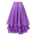 thumbnail image 5 of XAOFW Women's Skirts Carnival Solid Color Flowy High Waist Tiered Puffy Casual Dance Skirt Stage Performance Versatile Trendy Skirts, 5 of 5