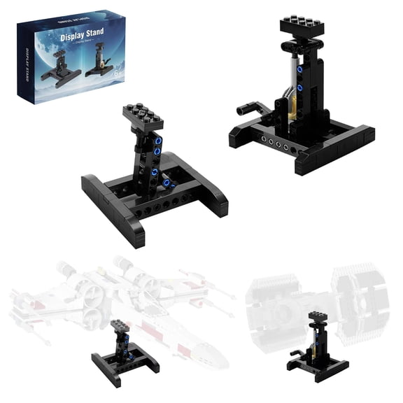 Display Stand for Lego X-Wing Fighter 75301 Building Kit, Stand for Lego TIE Bomber 75347, Stand for Lego Mando N-1 Fighter 75325, Adjustable Angle Bracket Toy for Kids Aged 6 , 2 Pack