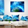 thumbnail image 4 of Designart Planet Earth in Universe - Contemporary Throw Pillow - 18x18, 4 of 5