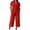 Red, variant on Sheghy Sets for Women Cotton Women Drawstring Waist Blouse & 3/4 Length Wide Leg Pants 2 Piece Linen Blend Set