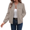thumbnail image 2 of Kaemgyyd Jacket Women Casual Button down Coat Lightweight Spring Fashion Soild Color Outwear with Pockets Long Sleeve Clothes, 2 of 6