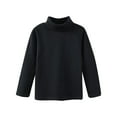 thumbnail image 3 of Girls Long Sleeve Turtleneck Top Soft Cotton Knit Pullover Basic Solid Mock Neck Shirt for Kids Youth School Wear (Black,120), 3 of 3