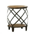 thumbnail image 3 of Winston Round Wood and Metal End Table in Distressed Brown Tobacco, 3 of 5