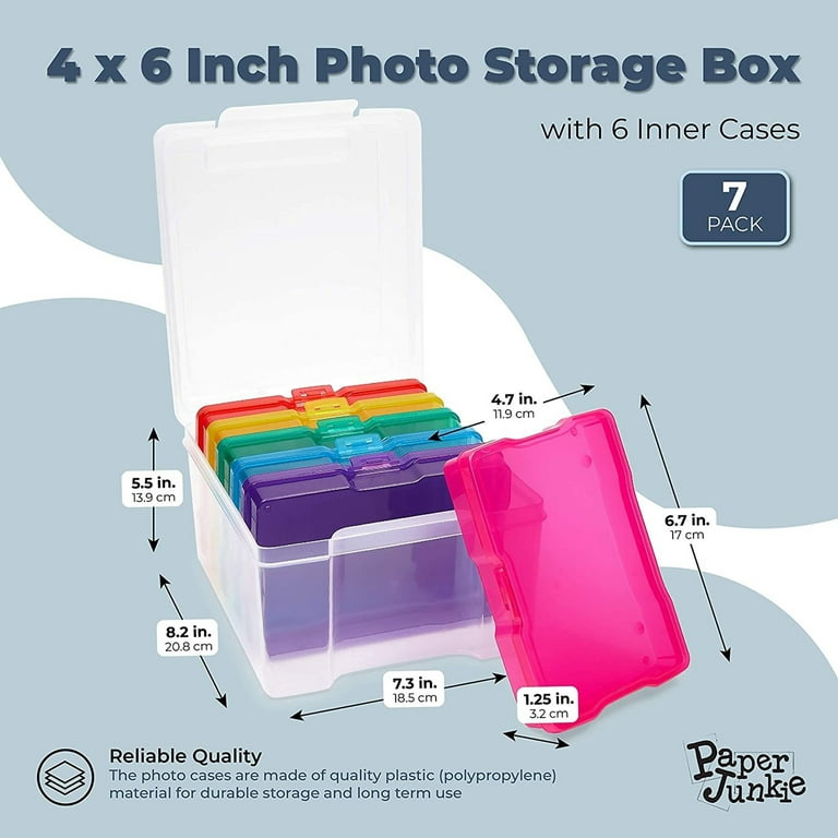 Photo Storage Box 4x6, 18 Inner Photo Case Large Photo Organizer