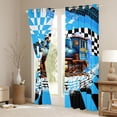 thumbnail image 3 of Castle Fairy Cool Steam Train Black Out Curtains for Boys, Retro Locomotive Graphic Curtains Pack of 2 (42x63 Each) for Modern Room, Blue, 3 of 6