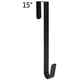 thumbnail image 3 of Colgador de corona de 15.0 in para decoración navideña de puerta delantera, gancho individual de metal sobre la puerta, negro Adepaton WRMH-33-1, 3 of 5