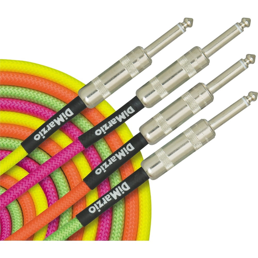 DiMarzio Neon Overbraid Instrument Cable Green 18 ft.