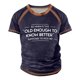 thumbnail image 1 of Men's Raglan T-shirt Retro Short Sleeve Round Neck Letter Printing Tops L, 1 of 3