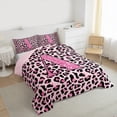 thumbnail image 3 of Manfei Girls Pink Leopard Print Bedding Comforter Set 2pcs, Glitter Personalized Letter A Twin Comforter Sets, Cheetah Print Monogrammed Bedding Set, Luxury Bedroom Decor, 3 of 8
