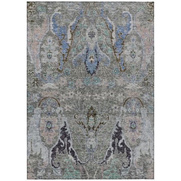 Dalyn Rugs Machine Washable Indoor/Outdoor Chantille Pewter 2'6" x 3'10" Rug