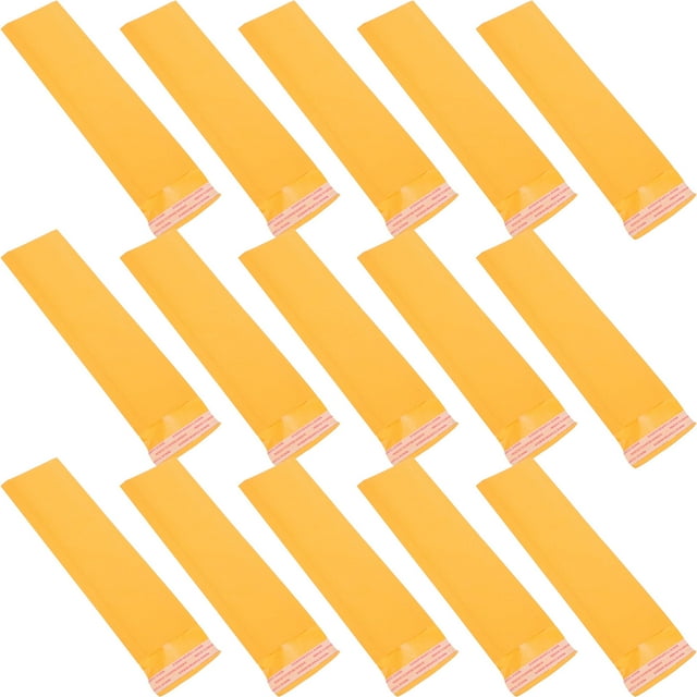 SHOWERORO 50 Pcs Enveloppes à Bulles Jaunes Résistantes aux Chocs 10.02x3.14x0.20 Po