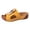 Yellow, variant on Rokment Women's Orthopedic Platform Wedge Slip on Sandals Trendy Casual Leather Metallic Chunky Mid Heel Dress Slides Comfortable Walking Slippers for Beach Summer Black Size 6