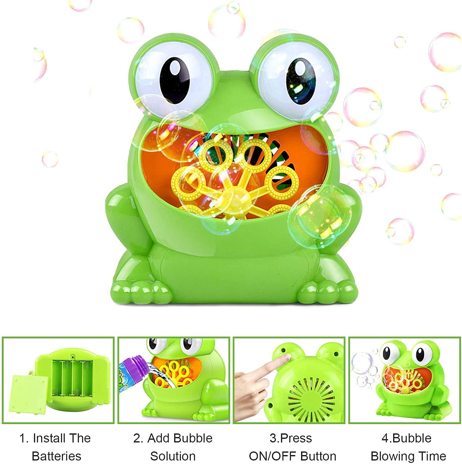 Kids Portable Bubble Machine Blower Birthday Party Toy Gift Frog Bubble outdoor 
