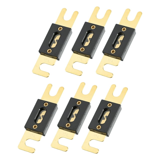 Unique Bargains 6pcs 30A Gold Tone Plated ANL Fuse Universal Fit for Inverter Car Vehicle Truck Audio