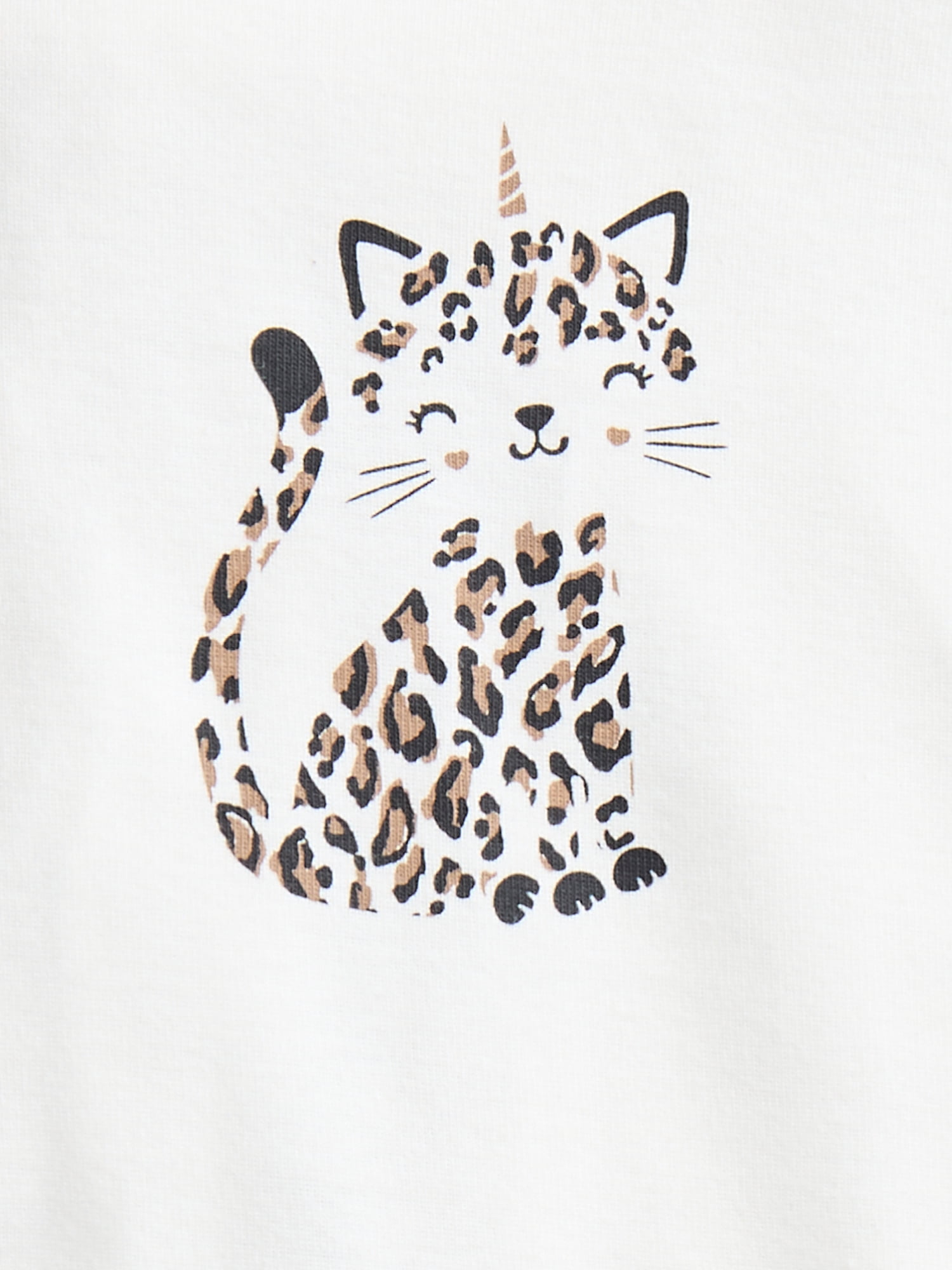 Wonder Nation Baby Girls' Graphic Cotton Bodysuit with Short Puff Sleeves, Sizes 0M-24M