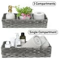 LotFancy Toilet Paper Storage Basket, 2 Pack Woven Wicker Toilet Tray