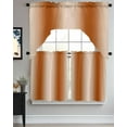 thumbnail image 3 of Burnt Orange Ombre Swag Valance and Tier Curtains 24'' Length Set, Modern Abstract Art Light Filtering Kitchen Curtains, Tier Curtain Valances for Bathroom/Living Room/Bedroom/Café, 3 of 6