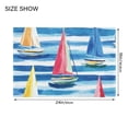 thumbnail image 4 of Yayeee Bath Rug for Bathroom Floor Non Slip Contour Fluffy Soft Absorbent Mat, 20"x24", Green Sailboats, 4 of 7