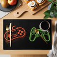 thumbnail image 2 of Game Controller Placemats Set of 12, Modern Art Gaming Handheld Black Placemats for Dining Table, Place Mats for Kitchen Tabletop, Waterproof Wipeable Dining Table Mats Set, 2 of 9