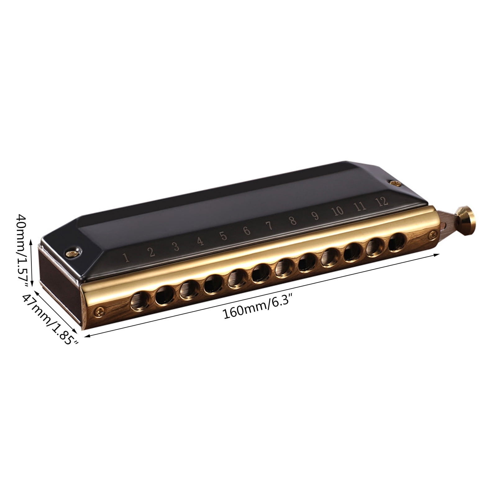 12 Hole Organ Harmonica Chromatic Harmonica for Key of C for Professionals & Stu