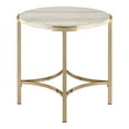 thumbnail image 4 of Furniture of America Heure Round Metal Champagne and White End Table, 4 of 7