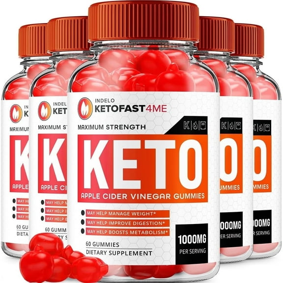 5 Pack KetoFast4Me ACV Gummies Advanced, KetoFast 4 Me ACV Gummies Apple Cider Vinegar Keto Fast 4 Me ACV Gummies Keto Fast4Me Gummies Reviews Vitamin B12 Keto acv, 1000mg 300 Gummies