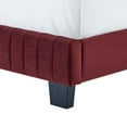 thumbnail image 5 of Tufted Platform Bed Frame, Queen Size, Velvet, Red, Modern Contemporary Urban Design, Bedroom Master Guest Suite, 5 of 8