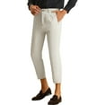 thumbnail image 4 of INSPIRE CHIC Men's Cropped Pants Skinny Pleated Front Ankle Length Dress Pants 36 Light Gray, 4 of 6