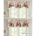 thumbnail image 5 of Christmas Poinsettia Gingerbread Man Window Curtain for Living Room Christmas Kitchen Cabinet Tie-up Valance Curtain Rod Pocket, 5 of 6